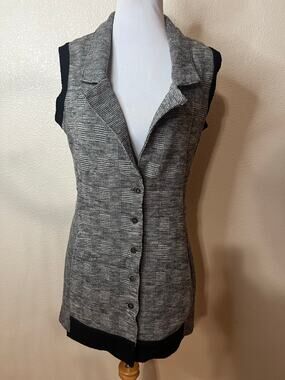 Lilith grey wool plaid sleeveless vest WOMENS 38 / US SMALL